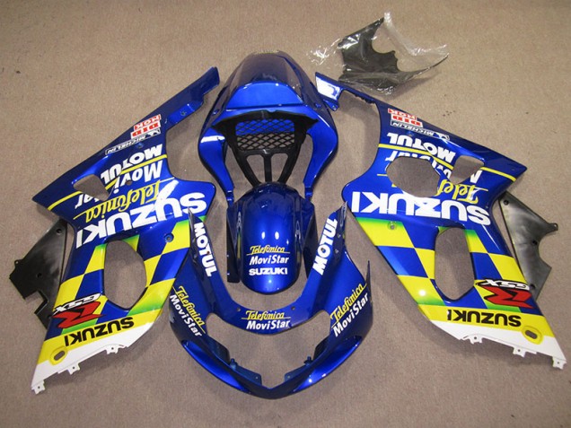 00-02 Blue Yellow Telefumica Movistar Suzuki GSXR 1000 Motorcycle Fairings 00-02 Blue Yellow Telefumica Movistar Suzuki GSXR 1000 Motorcycle Fairings
