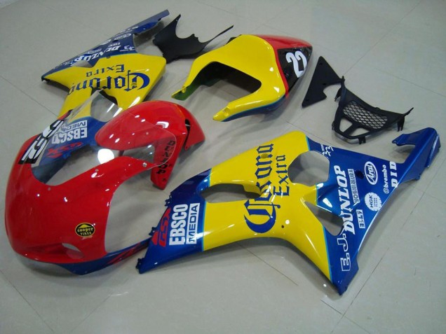 00-02 Red Yellow Blue Corona Race Suzuki GSXR 1000 Motorcycle Fairings 00-02 Red Yellow Blue Corona Race Suzuki GSXR 1000 Motorcycle Fairings