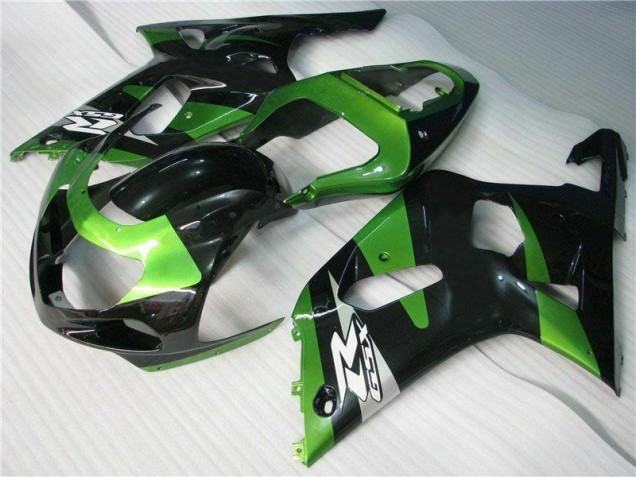 01-03 Green Black Suzuki GSXR 600/750 Motorcycle Fairings 01-03 Green Black Suzuki GSXR 600/750 Motorcycle Fairings