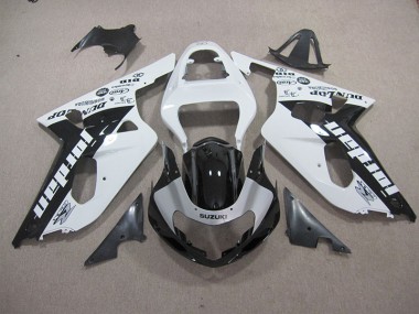 01-03 White Black Suzuki GSXR 600 Motorcycle Fairings