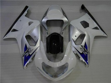 01-03 White Silver Suzuki GSXR 600/750 Motorcycle Fairings