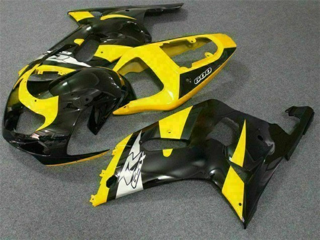 01-03 Yellow Black Suzuki GSXR 600/750 Motorcycle Fairings 01-03 Yellow Black Suzuki GSXR 600/750 Motorcycle Fairings