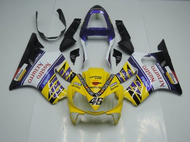 01-03 Yellow White Nastro Azzurro Honda CBR600 F4i Motorcycle Fairings