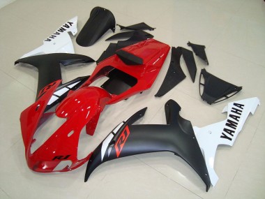 02-03 Matte Black Red Yamaha YZF R1 Motorcycle Fairings