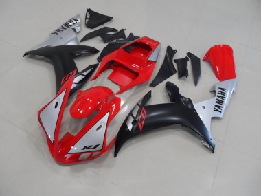 02-03 Red Matte Silver Yamaha YZF R1 Motorcycle Fairings