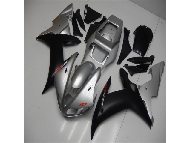 02-03 Silver Black Yamaha YZF R1 Motorcycle Fairings 02-03 Silver Black Yamaha YZF R1 Motorcycle Fairings