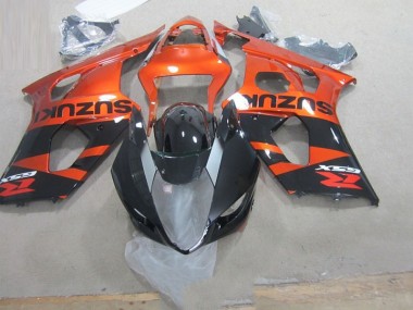 03-04 Black Orange Suzuki GSXR 1000 Motorcycle Fairings