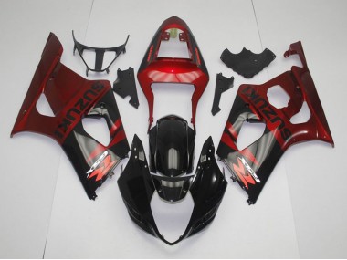 03-04 Black Red Suzuki GSXR 1000 Motorcycle Fairings