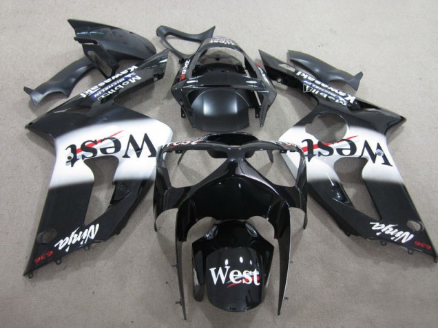 03-04 Black West Ninja 636 Kawasaki ZX6R Motorcycle Fairings