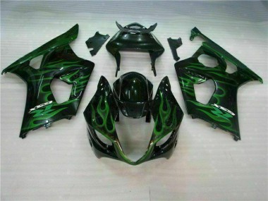 03-04 Green Black Suzuki GSXR 1000 Motorcycle Fairings