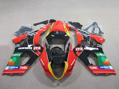 03-04 Red Green Black Suzuki GSXR 1000 Motorcycle Fairings