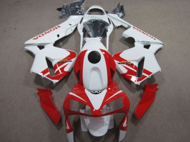 03-04 White Red Honda CBR600RR Motorcycle Fairings