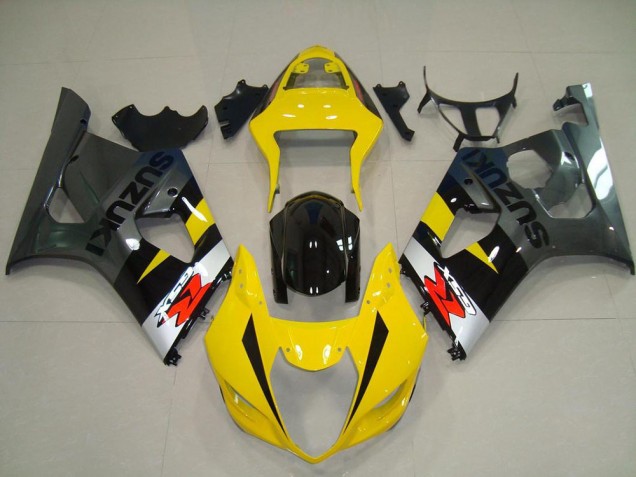 03-04 Yellow Grey Suzuki GSXR 1000 Motorcycle Fairings 03-04 Yellow Grey Suzuki GSXR 1000 Motorcycle Fairings
