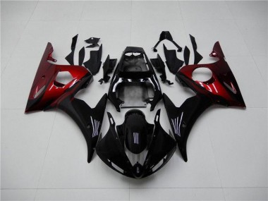 03-05 Black Red Yamaha YZF R6 Motorcycle Fairings
