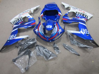 03-05 Blue White Motul Fiat Yamaha YZF R6 Motorcycle Fairing