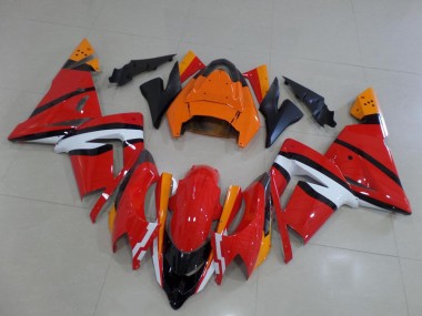 03-05 Orange Black and White Kawasaki ZX10R Motorcycle Fairings