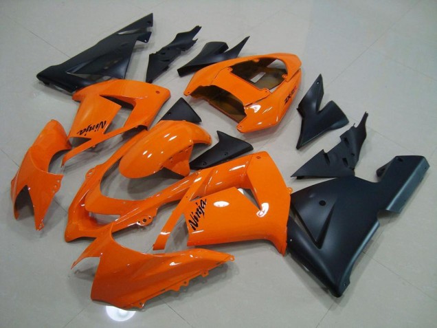03-05 Orange Matte Black Kawasaki ZX10R Motorcycle Fairings 03-05 Orange Matte Black Kawasaki ZX10R Motorcycle Fairings