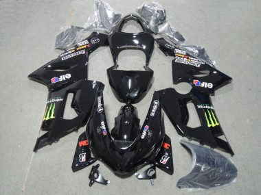 05-06 Black 3M Touch4 Monster Kawasaki ZX6R Motorcycle Fairings