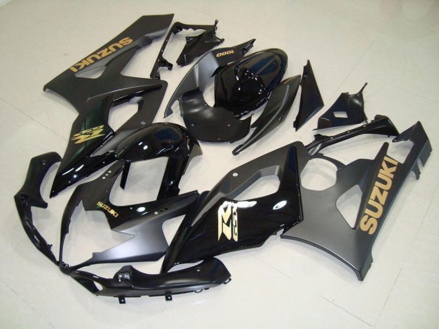 05-06 Black with Gold Decals Suzuki GSXR 1000 Motorcycle Fairings 05-06 Black with Gold Decals Suzuki GSXR 1000 Motorcycle Fairings