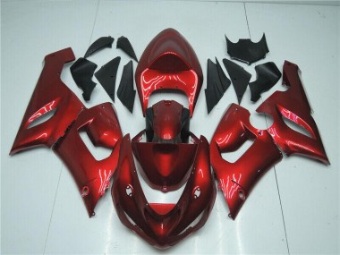 05-06 Candy Red Kawasaki ZX6R Motorcycle Fairings