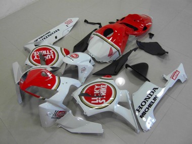 05-06 Pearl White Lucky Strike Honda CBR600RR Motorcycle Fairings