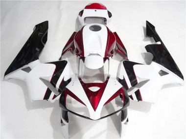 05-06 Red White Black Honda CBR600RR Motorcycle Fairing