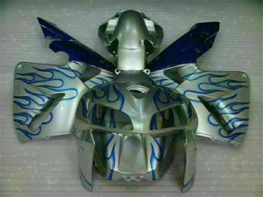 05-06 White Blue Flame Honda CBR600RR Motorcycle Fairings