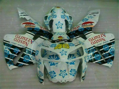 05-06 White Blue Nastro Azzurro 46 Honda CBR600RR Motorcycle Fairing