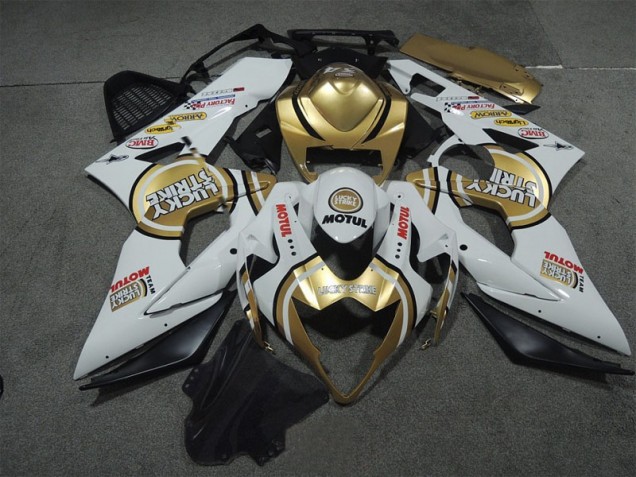 05-06 White Gold Lucky Strike Motul Suzuki GSXR 1000 Motorcycle Fairings 05-06 White Gold Lucky Strike Motul Suzuki GSXR 1000 Motorcycle Fairings