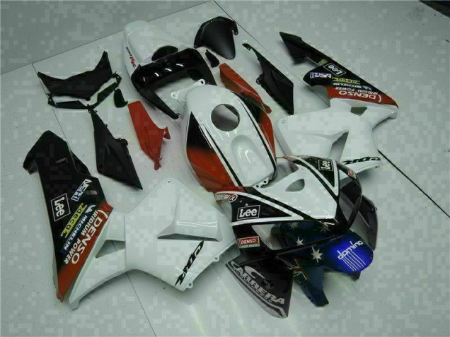 05-06 White Red Black Lee Honda CBR600RR Motorcycle Fairings 05-06 White Red Black Lee Honda CBR600RR Motorcycle Fairings