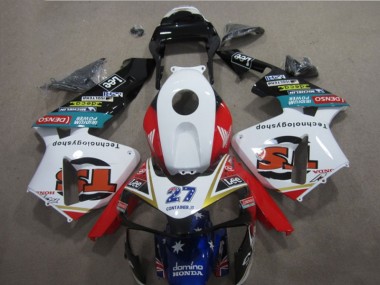 05-06 White Red Blue Lee 27 Honda CBR600RR Motorcycle Fairings