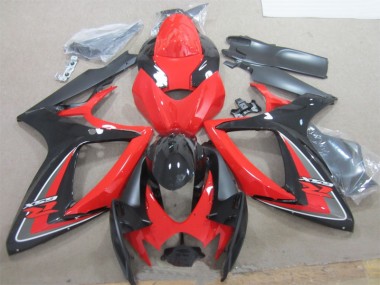 06-07 Black Red Suzuki GSXR 600 Motorcycle Fairings