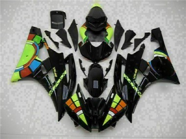 06-07 Black Yamaha YZF R6 Motorcycle Fairing Kits