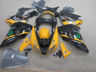 06-07 Black Yellow Touch4 Monster Kawasaki ZX10R Motorcycle Fairings