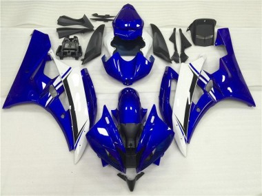 06-07 Blue White Yamaha YZF R6 Motorcycle Fairings