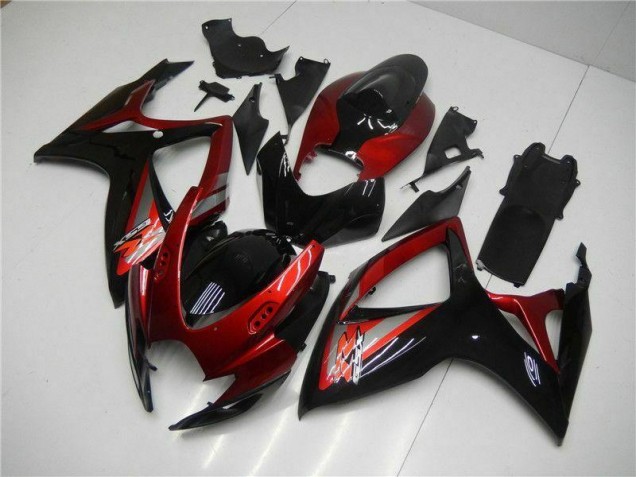 06-07 Red Black Suzuki GSXR 600/750 Motorcycle Fairings