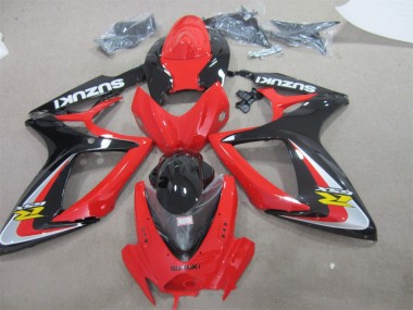 06-07 Red Black Suzuki GSXR 600 Motorcycle Fairing