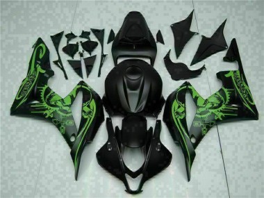 07-08 Black Green Honda CBR600RR Motorcycle Fairings