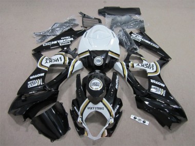 07-08 Black Lucky Strike White Motul Suzuki GSXR 1000 Motorcycle Fairings