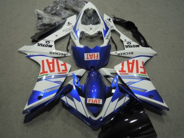 07-08 Blue White Red Fiat Yamaha YZF R1 Motorcycle Fairings