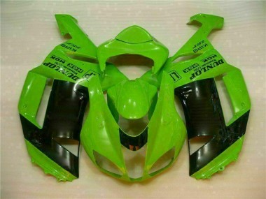 07-08 Green Black Dunlop Kawasaki ZX6R Motorcycle Fairings