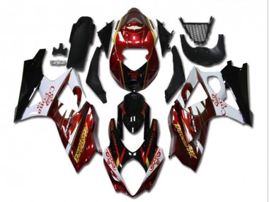 07-08 Red White Black Suzuki GSXR 1000 Motorcycle Fairings
