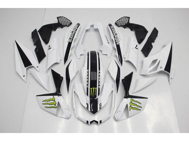 07-09 White Kawasaki Z1000 Motorcycle Fairings
