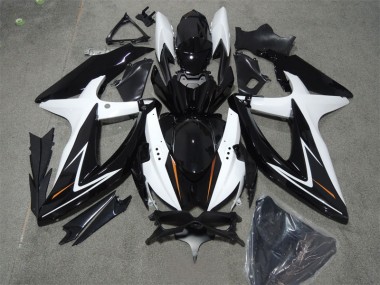 08-10 Black White Suzuki GSXR 600 Motorcycle Fairings