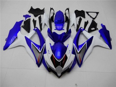 08-10 White Blue Suzuki GSXR 600/750 Motorcycle Fairings