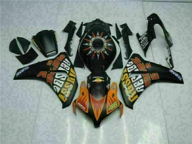 08-11 Orange Black Honda CBR1000RR Motorcycle Fairings