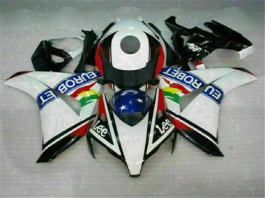 08-11 White Blue Red Eurobet Lee Honda CBR1000RR Motorcycle Fairings