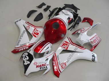 08-11 White Red HARC Pro PIAA 634 Honda CBR1000RR Motorcycle Fairing