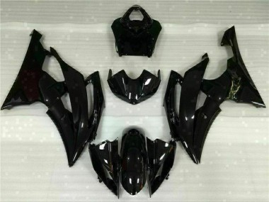 08-16 Glossy Black Yamaha YZF R6 Motorcycle Fairings