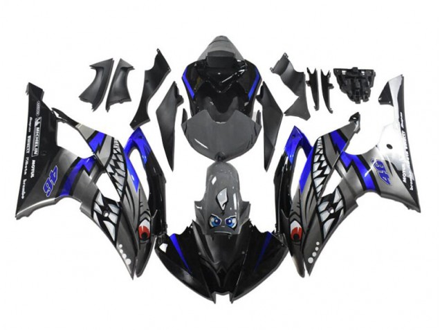 08-16 Grey Blue Shark Yamaha YZF R6 Motorcycle Fairings 08-16 Grey Blue Shark Yamaha YZF R6 Motorcycle Fairings